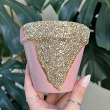 Cargar imagen en el visor de la galería, Rose Geode Handpainted Planter Pot - 6”