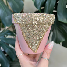 Cargar imagen en el visor de la galería, Rose Geode Handpainted Planter Pot - 6”