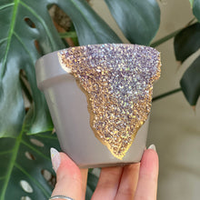 Cargar imagen en el visor de la galería, Lavender Geode Handpainted Planter Pot - 4”