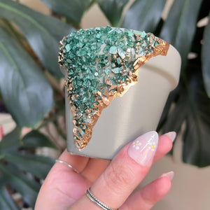 Sage Green Geode Handpainted Planter Pot - 4”